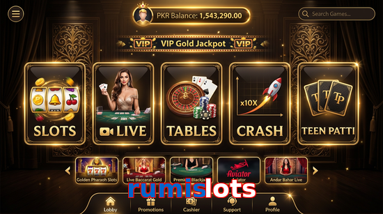Main screen of Rumislots casino page for PK players